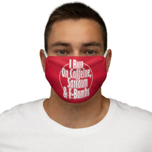 Load image into Gallery viewer, I Run On Caffeine, Sarcasm &amp; F-Bombs Face Mask       PRINTED IN THE UK ALLOW 40 DAYS FOR DELIVERY