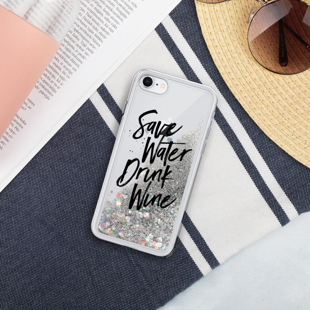 Save Water Liquid Glitter Phone Case